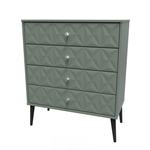 Pixel Reed Green 4 Drawer Chest with Dark Scandinavian Legs