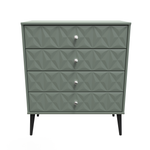 Pixel Reed Green 4 Drawer Chest with Dark Scandinavian Legs