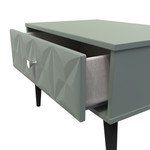 Pixel Reed Green 1 Drawer Midi Chest with Dark Scandinavian Legs