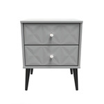 Pixel Shadow Grey 2 Drawer Bedside Cabinet with Dark Scandinavian Legs