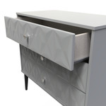 Pixel Shadow Grey 3 Drawer Chest with Dark Scandinavian Legs