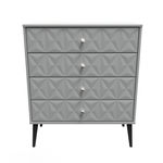 Pixel Shadow Grey 4 Drawer Chest with Dark Scandinavian Legs