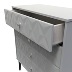 Pixel Shadow Grey 4 Drawer Chest with Dark Scandinavian Legs