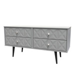 Pixel Shadow Grey 4 Drawer Bed Box with Dark Scandinavian Legs