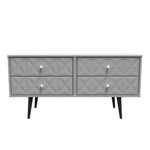 Pixel Shadow Grey 4 Drawer Bed Box with Dark Scandinavian Legs