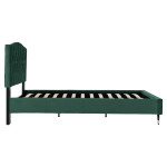 Freya Green Velvet Fabric Bed (4'6" Double) 