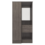 Nevada Dark Grey Wood Effect 1 Door Vanity Wardrobe