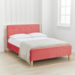 Pierre Coral Velvet Fabric Bed Frame