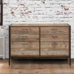 Urban Rustic Industrial 6 Drawer Chest