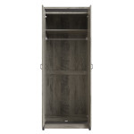 Boston Grey Reclaimed Wood Effect 2 Door Wardrobe