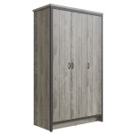 Boston Grey Reclaimed Wood Effect  3 Door Wardrobe