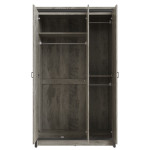 Boston Grey Reclaimed Wood Effect 3 Door Wardrobe