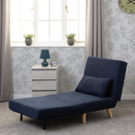 Astoria Navy Blue Fabric Chair Bed 