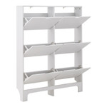 Narrow White 6 Drawer Shoe Cabinet 