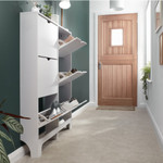 Narrow White 6 Drawer Shoe Cabinet