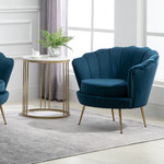 Ariel Retro Blue Chair with Gold Legs