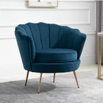 Ariel Retro Blue Chair with Gold Legs