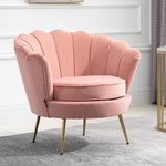 Ariel Retro Coral Chair with Gold Legs