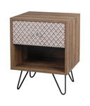 Casablanca 1 Drawer Lamp Table with Black Hairpin Legs