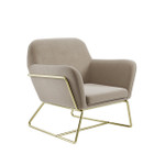 Charles Beige Armchair with Gold Legs