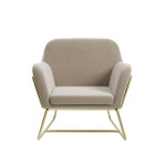 Charles Beige Armchair with Gold Framed Legs