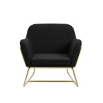 Charles Black Armchair with Gold Legs