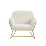 Charles Cream Armchair with Gold Legs