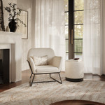 Charles Ivory Boucle Armchair with Black Legs