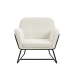 Charles Ivory Boucle Armchair with Black Legs