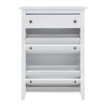 Deluxe White Shoe Cabinet with 1 Drawer