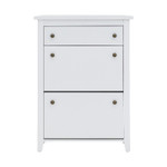 Deluxe White Shoe Cabinet with 1 Drawer