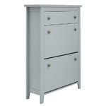 Deluxe Grey Shoe Cabinet with 1 Drawer