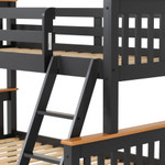 Neptune Grey and Oak Triple Sleeper Bunk Bed (3' Single)