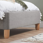 Stockholm Retro Grey Fabric Bed (4' Small Double)