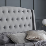 Balmoral Grey Velvet Bed Frame (4'6" Double) 