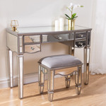 Elysee Mirrored Glass 5 Drawer Dressing Table