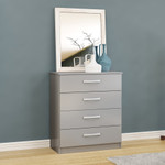 Lynx Grey Gloss 4 Drawer Chest