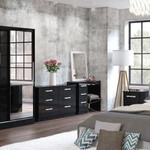 Lynx Black Gloss 6 Drawer Chest 