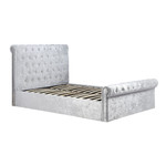 Sienna Steel Crushed Velvet Side Lift Ottoman Bed Frame (4'6" Double)