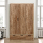 Stockwell Rustic Oak 3 Door 2 Drawer Wardrobe