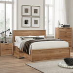 Stockwell Rustic Oak Bed Frame with 2 Drawers (4'6" Double)