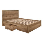 Stockwell Rustic Oak Bed Frame with 2 Drawers (5' King)
