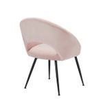 Lulu Pair of Soft Pink Velvet Open Back Dining Chairs 