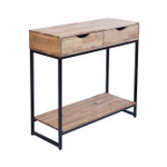 Mirelle Solid Oak Industrial Console Table