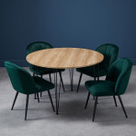 Orla Pair of Green Velvet Dining Chairs