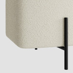 Lola Ivory Boucle Storage Ottoman with Black Legs