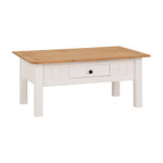 Panama White and Natural Wax 1 Drawer Coffee Table