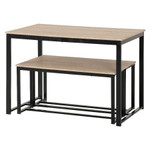 Lincoln Oak and Black Space Saving Dining Set with 2 Benches
