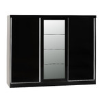 Nevada Black Gloss 3 Door Sliding Wardrobe