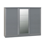 Nevada Grey Gloss 3 Door Sliding Wardrobe